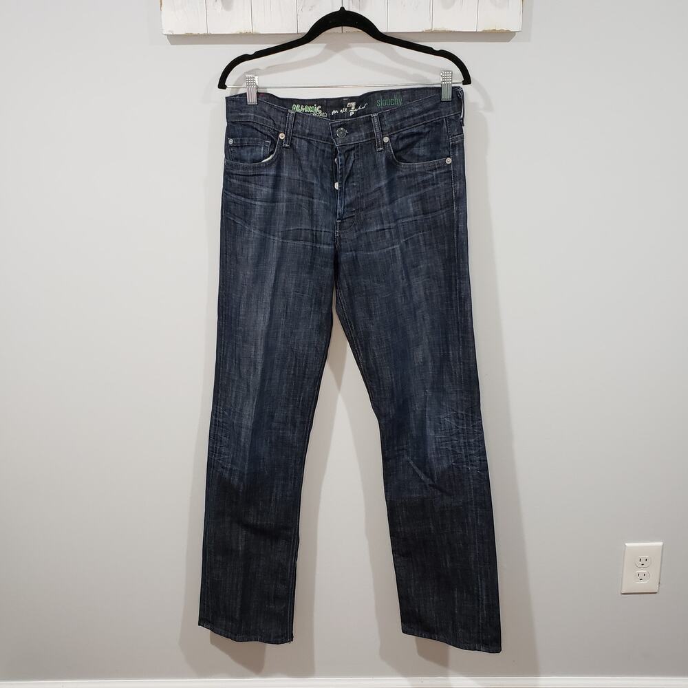 7 For All Mankind Mens Slouchy Jeans 32 Dark Wash